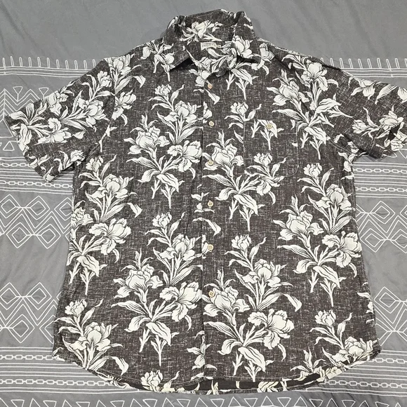 Faherty Mens S/S Reversible Print Coast Shirt Size Large - Picture 1 of 6